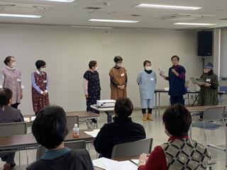 家事会計講習会で着物のリフォーム作品を紹介