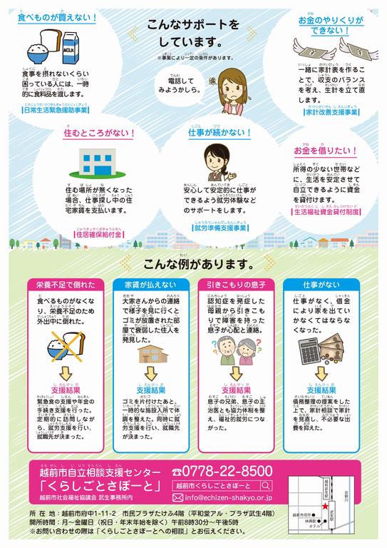 くらしごとさぽーとチラシ裏